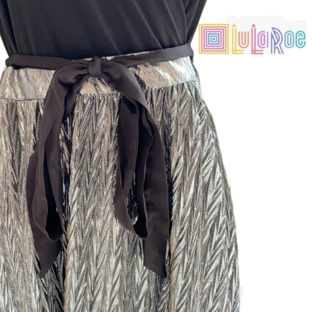 LULAROE DeAnne Wrap Dress Black & Silver Size 3XL New With Tags Party Wedding - Picture 7 of 12